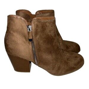 Style & Co Women's Masrinaa Ankle Booties size 10 Taupe Faux Suede w/Box